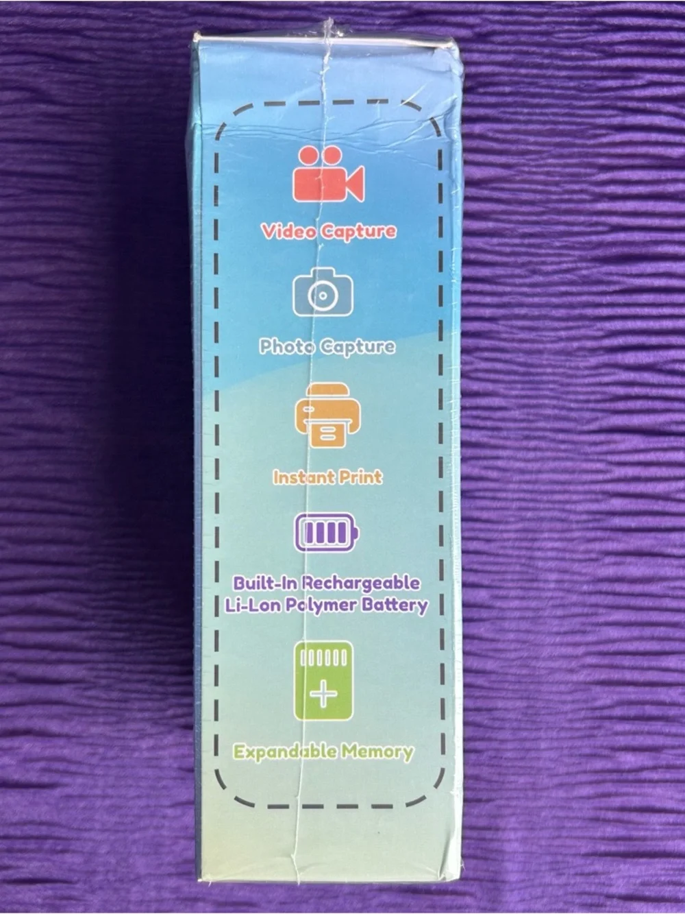 Purple Instant Print Camera for Kids